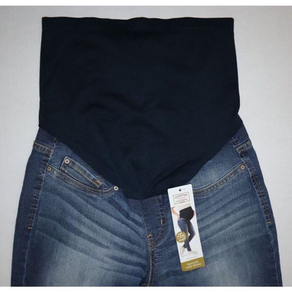 Signature by Levi Strauss Women's Sz S Blue Maternity Ankle Skinny Jeans - Picture 3 of 6